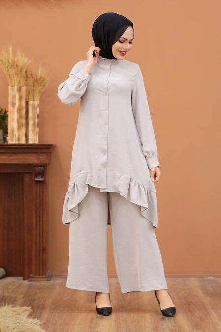 Beige Hijab Dual Suit Dress 2428bej Neva