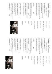 Coldplay - Don´t panic - ESL worksheet by Izabuv