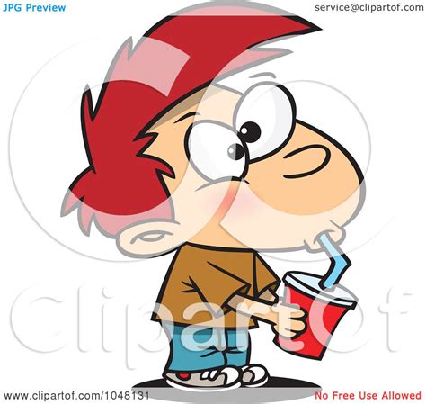 Royalty Free Rf Clip Art Illustration Of A Cartoon Boy Drinking Soda