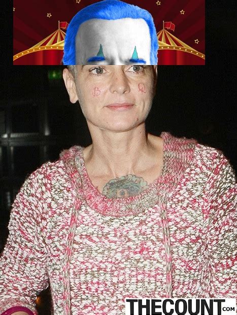 Sinead O'Connor Debuts New Sad Clown PINK Face Tattoos | TheCount.com