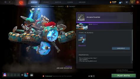 Beli Item Gift Arcane Inverter Gyrocopter Set Nemestice Collector S