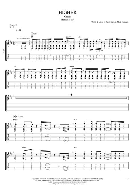 Higher By Creed Full Score Guitar Pro Tab