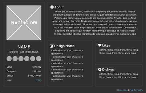 Toyhouse Html Templates