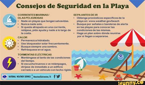 Consejos De Seguridad En La Playa CORRIENTES MARINAS SEPA ANTES DEIR