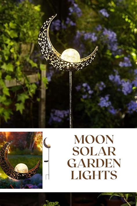 Homeimpro Moon Solar Garden Lights Outdoor Stakes Waterproof Crackle