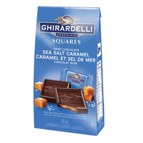 Ghirardelli Sea Salt And Caramel Dark Chocolate Squares 151 Gram Bag Sea Salt Bag 151g