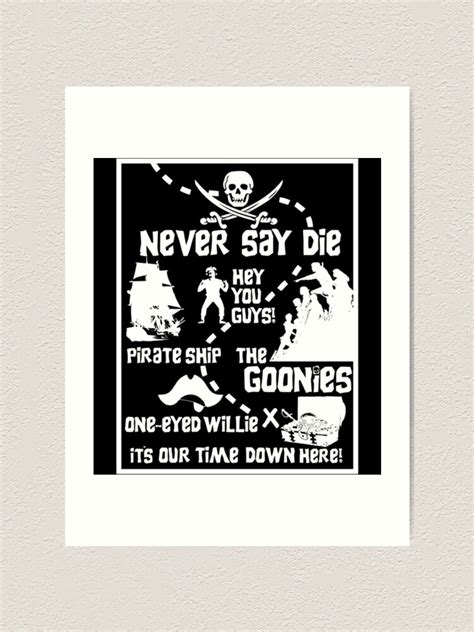 "Map Goonies movie black and white design" Art Print for Sale by ...