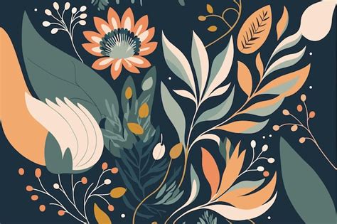 Premium Vector Free Vector Organic Flat Design Abstract Floral Pattern