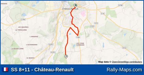 SS 8 11 Château Renault stage map Rallye Coeur de France 2012