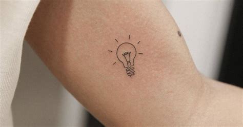 Fine Line Light Bulb Tattoo On The Inner Arm