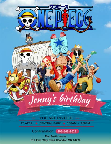 One Piece Birthday Celebration Poster Template Postermywall