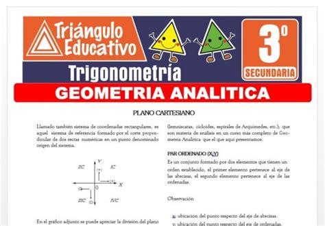 Geometría Analítica Para Tercero De Secundaria Fichas Gratis