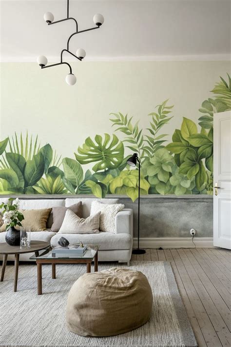 Urban Gardening Tropical Green Watercolor Behang Happywall Di 2024
