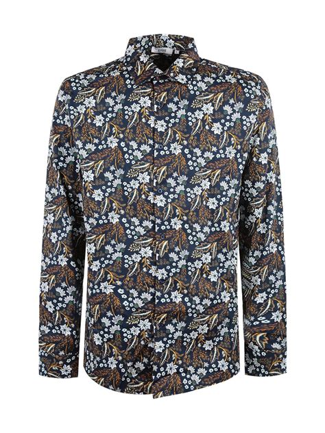 Enos Camicia Uomo Slim Fit In Cotone Con Stampe Floreali In Offerta A