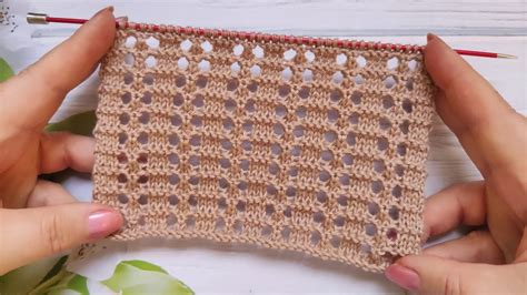 Simple Eyelet Stitch Einfaches Lochmuster Stricken Punto Occhielli