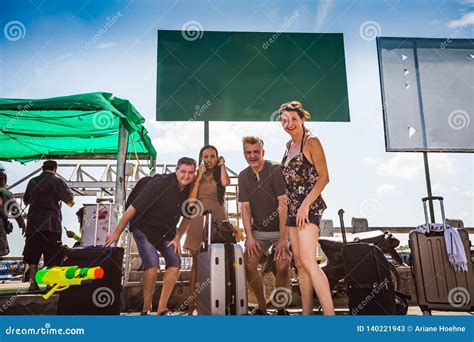 Portrait Of A Group Of People Who Travel Stock Image Image Of