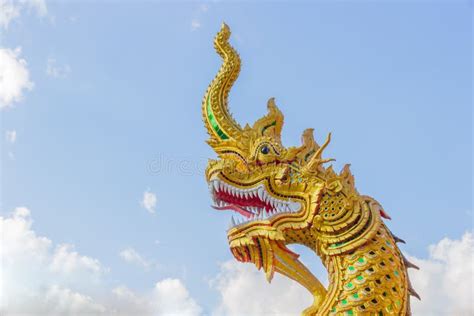 King Of Gold Nagas Stock Photo Image Of Yellow Gold