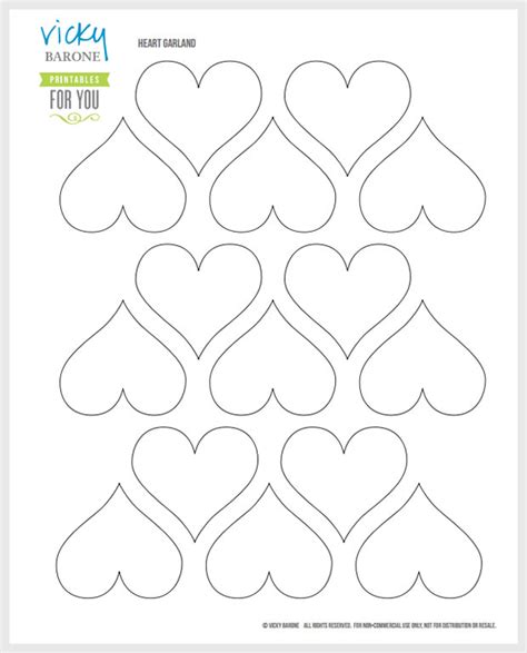 Diy Paper Heart Garland A Free Printable Vicky Barone