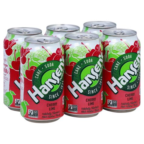 Hansen S Natural Cherry Lime Cane Soda Oz Cans Shop Soda At H E B