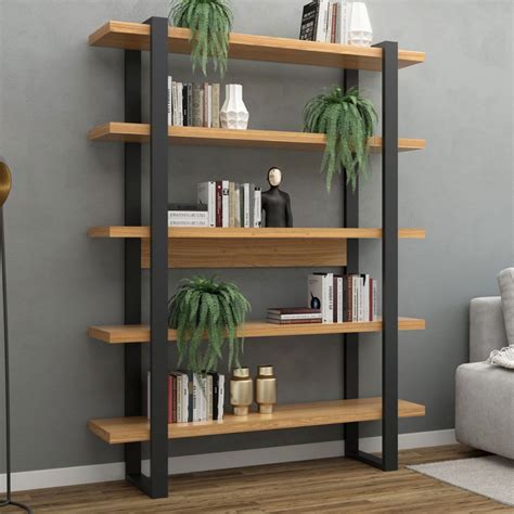 Estante Para Livros Industrial Prateleiras Mdf Freij Preto