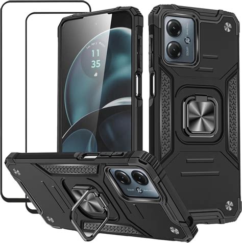 DABUNA Funda Para Moto G14 4G Case Uso Rudo 2 Pack Mica De Cristal