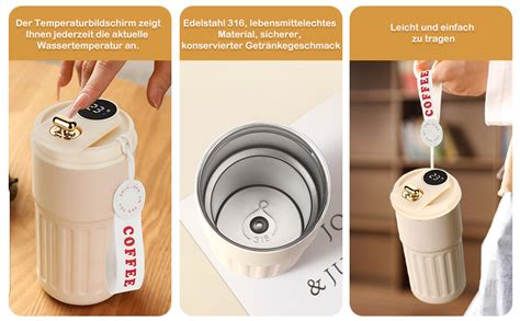 Homealexa Kaffeebecher Digitalanzeige Thermosflaschen Ml