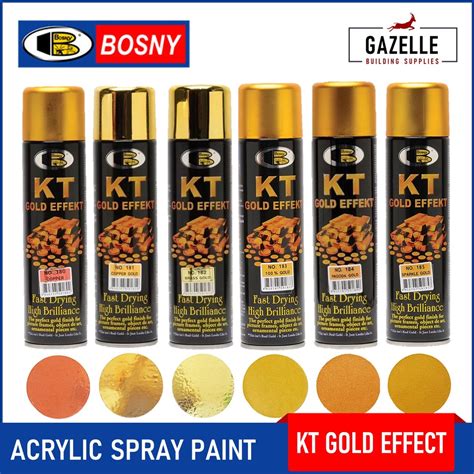 Bosny KT Gold Effect Spray Paint Gold Spray Paint Metallic Gold Colors ...