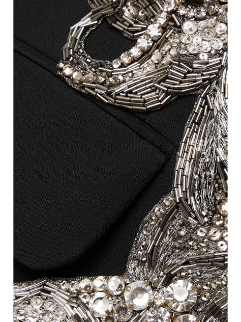 Alexander Mcqueen Crystal Embellished Appliquéd Crepe Blazer Net A Porter