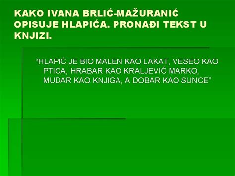 Udnovate Zgode Egrta Hlapia Ivana Brli Maurani Likovi