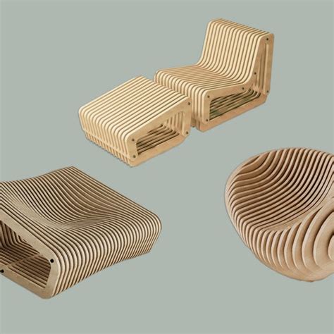 Parametric Design Chair Dxf File Cnc And Laser Cut Plywood Etsy