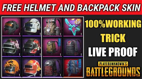 How To Get Free Helmet And Backpack Skin In Pubg Mobile Free Helmet