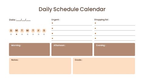 Free Daily Schedule Calendar Template Power Point Slidekit