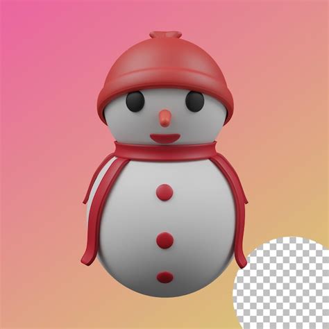 Um Boneco De Neve Em Um Chap U Vermelho E Len O Vermelho Psd Premium