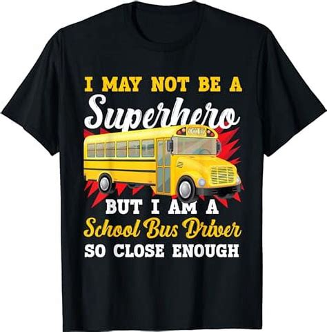 School Bus Driver Superhero T Shirt