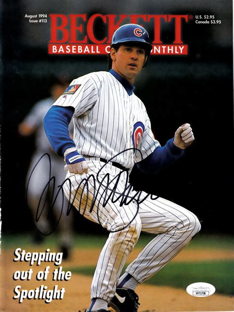 Ryne Sandberg Autographed Chicago Cubs Beckett Baseball Magazine