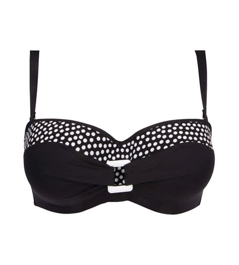 Haut De Bikini Bandeau Coque Antigel La Muse Dolce Vita Pois Noir