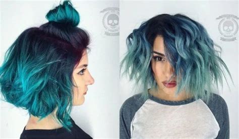 15 Model Ombre Rambut Pendek Sebahu Warna Biru Hair Styles Long Hair