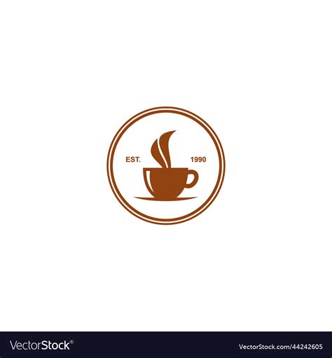 Coffee Cup Label Design Logo Royalty Free Vector Image