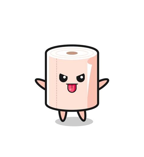 Premium Vector Naughty Tissue Roll Character In Mocking Pose