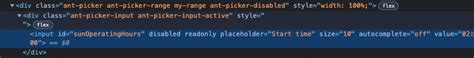 Css How To Style Disabled Antd Picker Stack Overflow