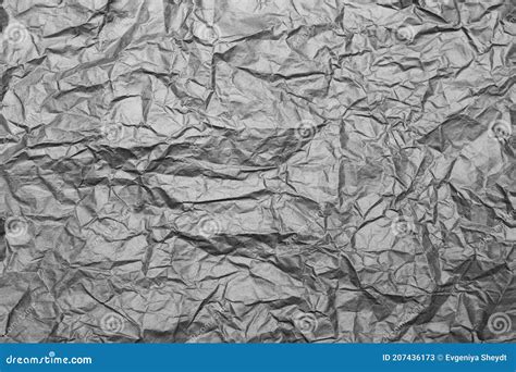 Gray Silver Texture Background Crumpled Foil Paper Shiny Old Metallic