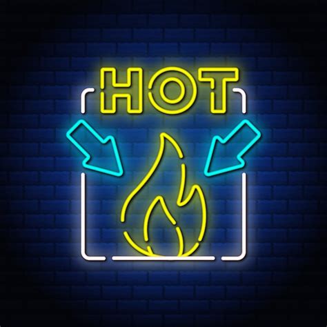 Premium Vector Hot Neon Sign Style Text