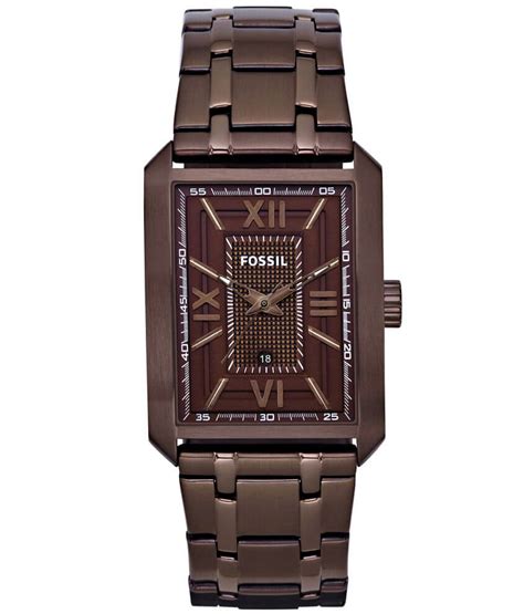 Fossil Square Case Watch Mens Watches In Brown Buckle