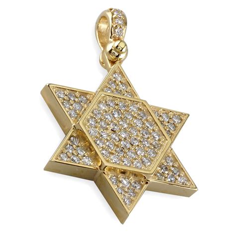 Large Diamond Star Of David Jewish Star Pendant Ct In K Yellow