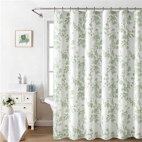 Amazon.com: Awellife Sage Green Shower Curtain,Cotton Floral