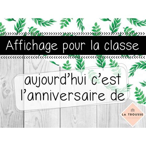 Aujourd Hui C Est L Anniversaire De Affichage