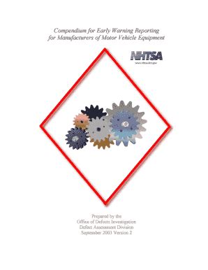 Fillable Online Odi Nhtsa Dot Nhtsa Compendium For Early Warning