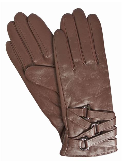 Dents Womens Leather Gloves Multistrap Cuff Size 65small Tout