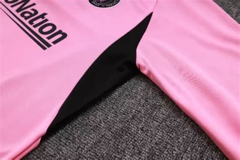 23 24 Miami Half Zipper Long Sleeved Pink Training Suit Soccer Jersey