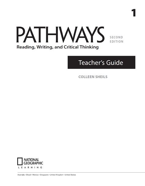 Pathways 1 Teachers Guide Reading Writing And Critical Thinking